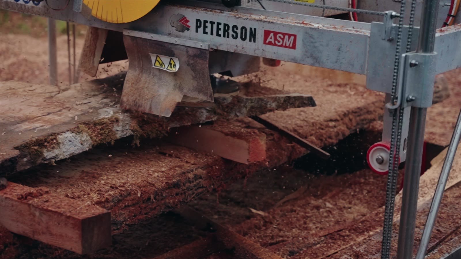 The sawmill above an opened timber face.
